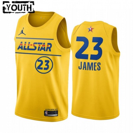 Los Angeles Lakers LeBron James 23 2021 All-Star Jordan Brand Gold Lasten Pelipaidat Swingman